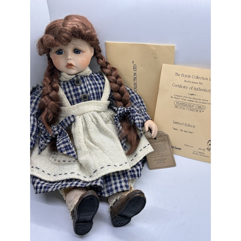 Boyds Jamie‎ Yesterday Child Doll Limited 5976/12000 w COA Tag 1998